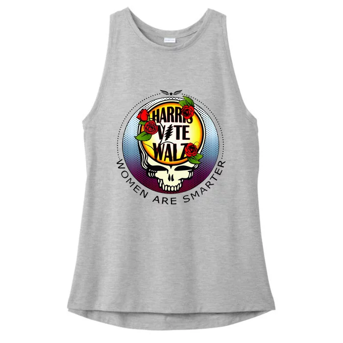 Harris Walz Vote Women Are Smarter Ladies Tri-Blend Wicking Tank