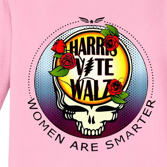 Harris Walz Vote Women Are Smarter Baby Long Sleeve Bodysuit