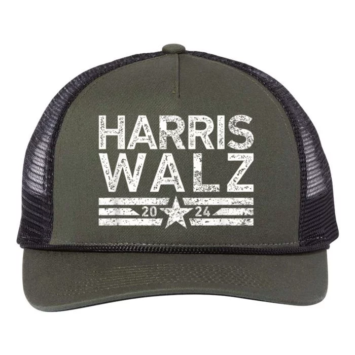 Harris Walz Waltz 2024 Retro Stripe Retro Rope Trucker Hat Cap