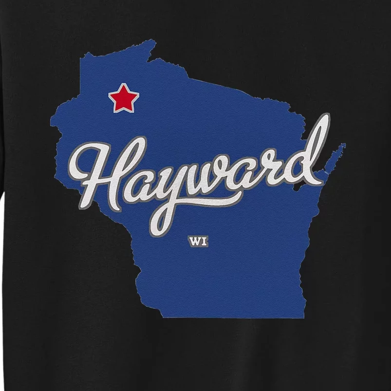 Hayward Wisconsin WI Map Sweatshirt