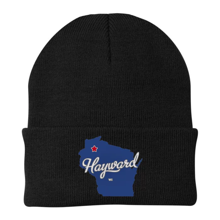 Hayward Wisconsin WI Map Knit Cap Winter Beanie