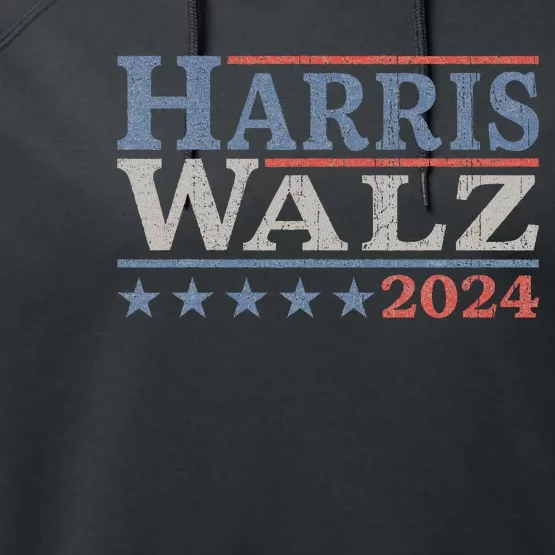 Harris Walz Waltz 2024 Election Kamala Harris Tim Waltz 2024 Performance Fleece Hoodie