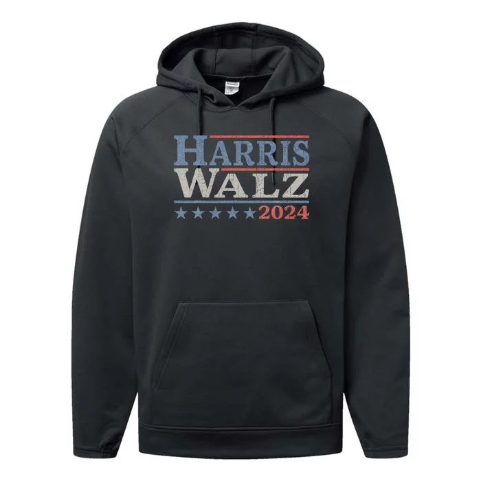 Harris Walz Waltz 2024 Election Kamala Harris Tim Waltz 2024 Performance Fleece Hoodie