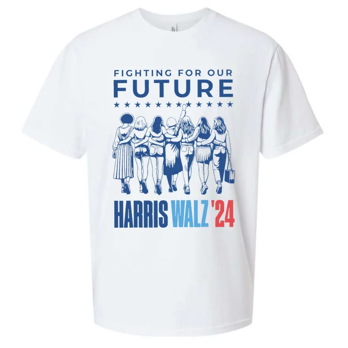 Harris Walz Waltz 2024 Harris Walz Future Button Election Sueded Cloud Jersey T-Shirt