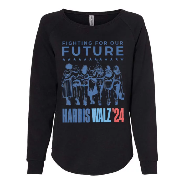 Harris Walz Waltz 2024 Harris Walz Future Button Election Womens California Wash Sweatshirt