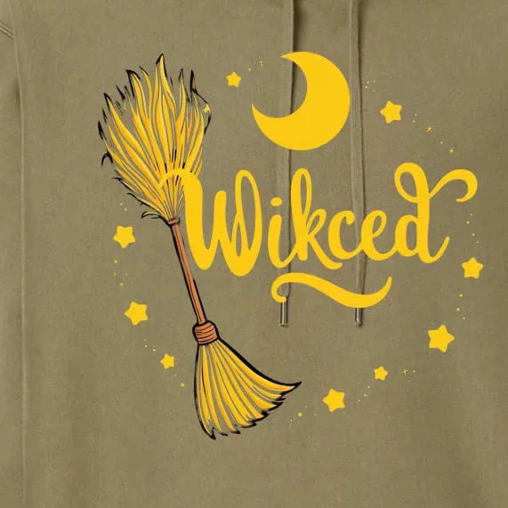 Halloween Wicked Witch Broom Retro Spooky Premium Hoodie