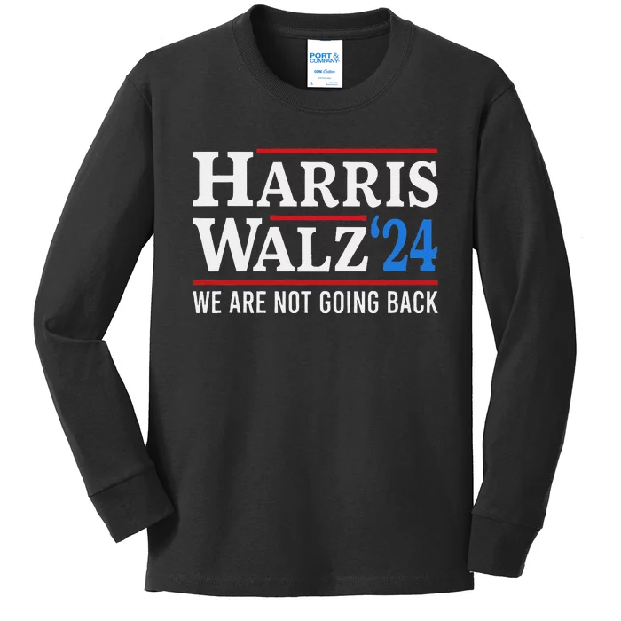 Harris Walz Waltz 2024 Election Kamala Harris Tim Waltz 2024 Kids Long Sleeve Shirt