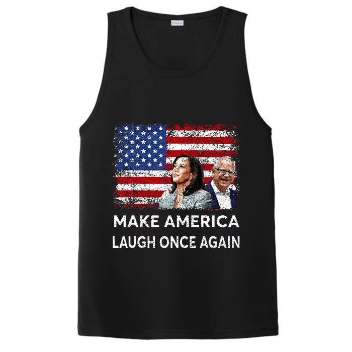 Harris Waltz Walz 2024 Make America Laugh Once Again Performance Tank