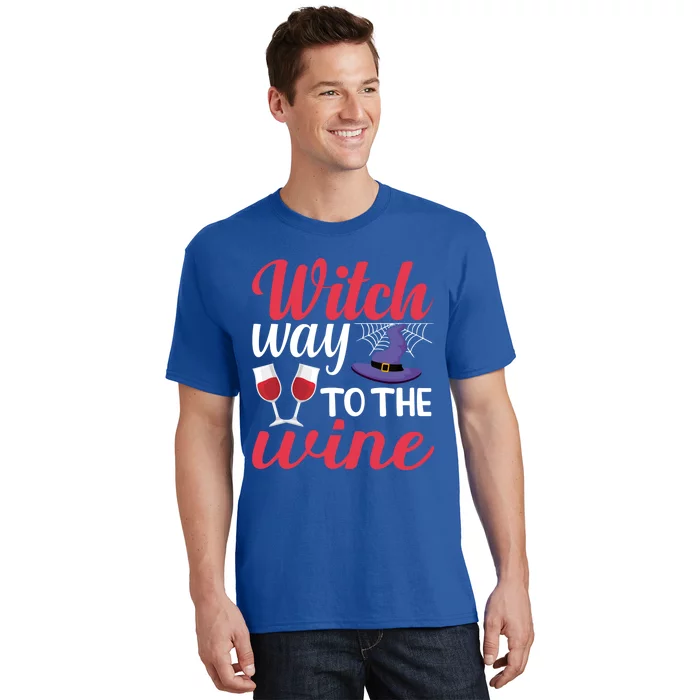 Halloween Witch Way To The Wine Gift T-Shirt