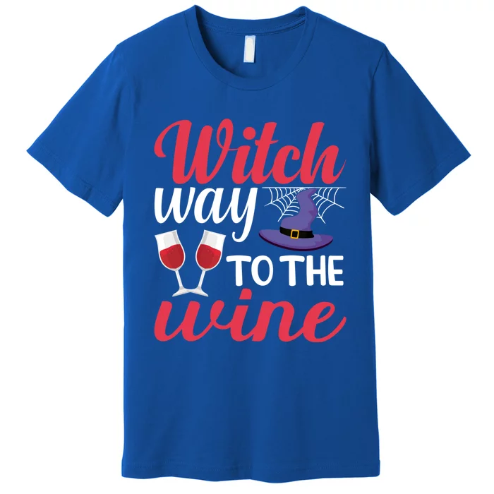 Halloween Witch Way To The Wine Gift Premium T-Shirt