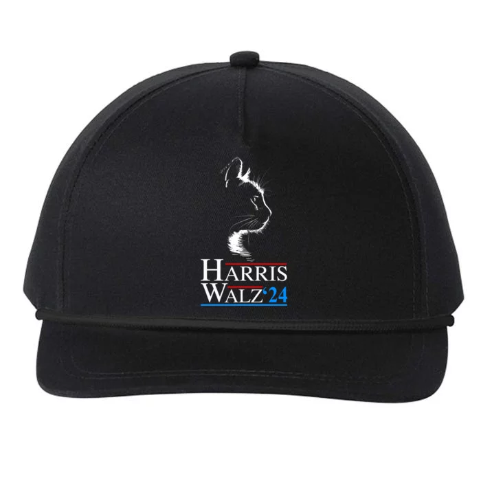 Harris Walz Waltz 2024 Election Funny Cat Ladies For Kamala Meaningful Gift Snapback Five-Panel Rope Hat