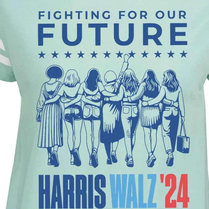 Harris Walz Waltz 2024 Harris Walz Future Button Election Enza Ladies Jersey Football T-Shirt