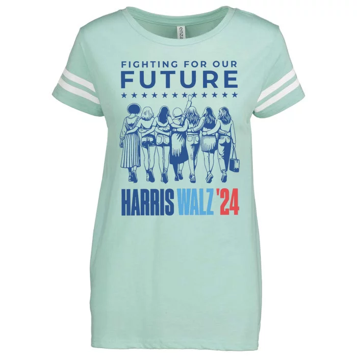 Harris Walz Waltz 2024 Harris Walz Future Button Election Enza Ladies Jersey Football T-Shirt