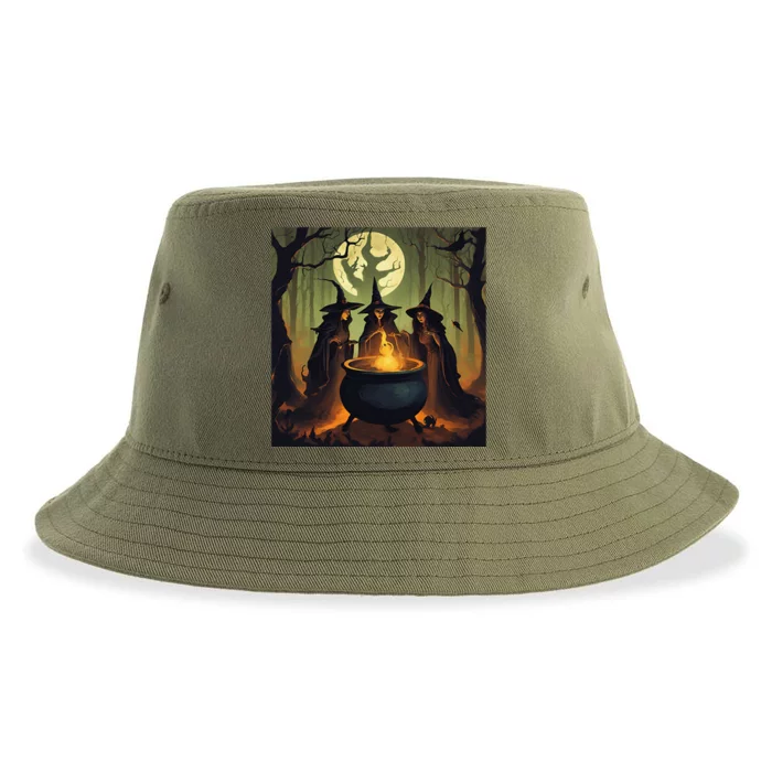 Halloween Witch Witches Gather Fall Casual Sustainable Bucket Hat