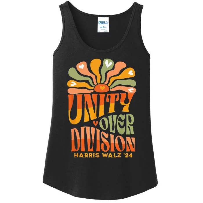 Harris Walz Waltz 2024 Unity Over Division Ladies Essential Tank