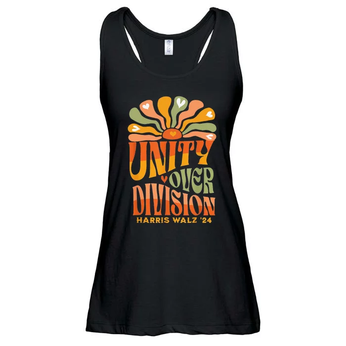 Harris Walz Waltz 2024 Unity Over Division Ladies Essential Flowy Tank