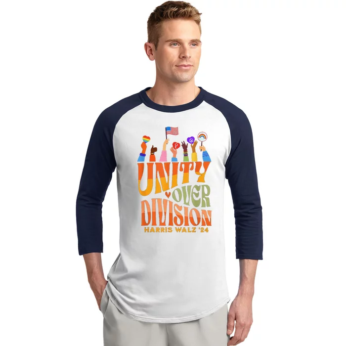 Harris Walz Waltz 2024 Unity Over Division Baseball Sleeve Shirt