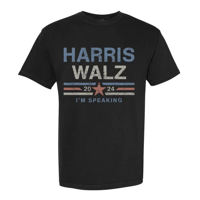 Harris Walz Waltz 2024 I’M Speaking Vintage Kamala Tim Walz Garment-Dyed Heavyweight T-Shirt