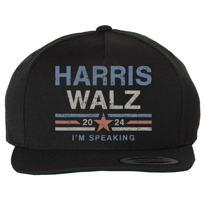 Harris Walz Waltz 2024 I’M Speaking Vintage Kamala Tim Walz Wool Snapback Cap