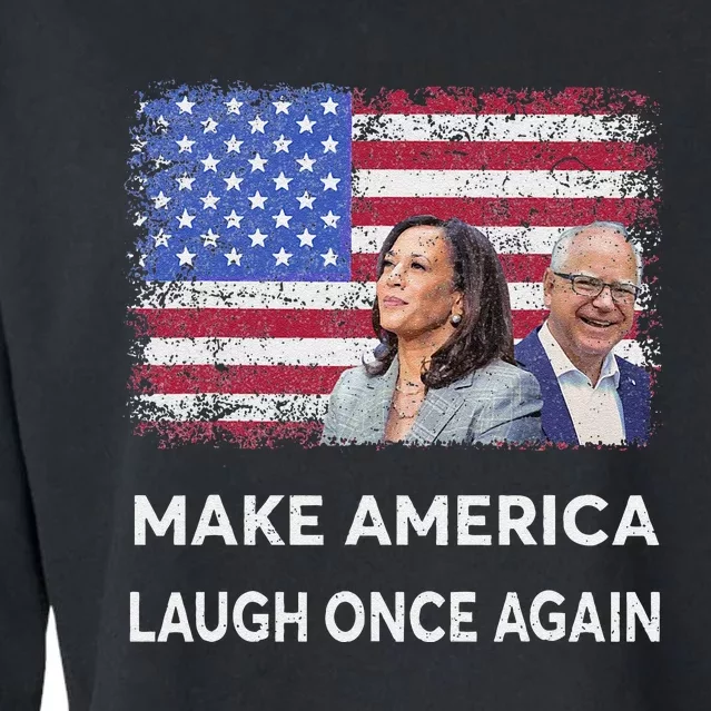 Harris Waltz Walz 2024 Make America Laugh Once Again Cropped Pullover Crew