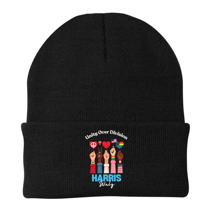 Harris Walz Waltz 2024 Unity Over Division Knit Cap Winter Beanie