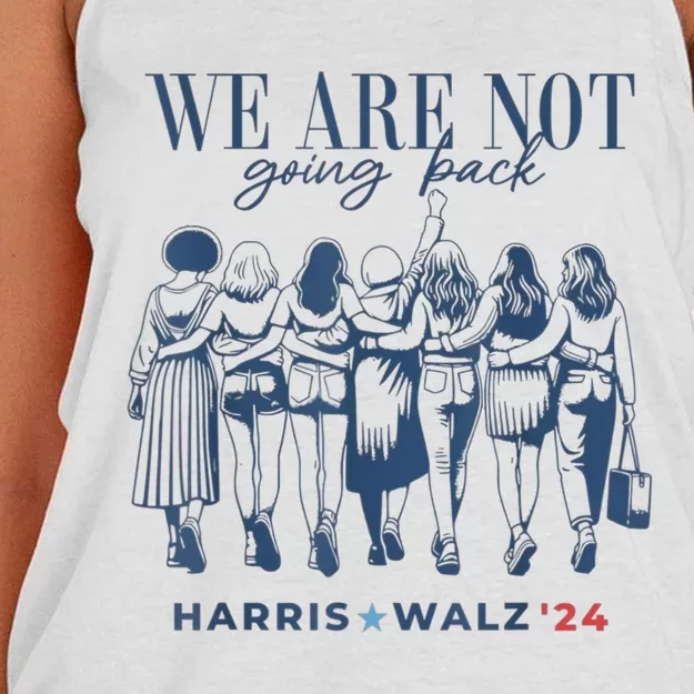 Harris Waltz We Are Not Going Back Live Ever Feminist Vote Women's Knotted Racerback Tank