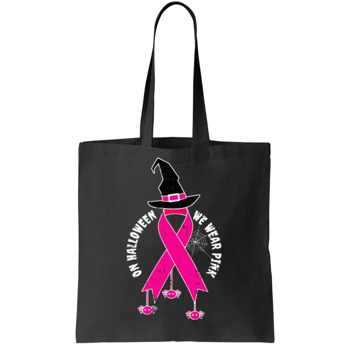 Halloween Witch Wear Pink Cool Breast Cancer Awareness Gifts Tote Bag