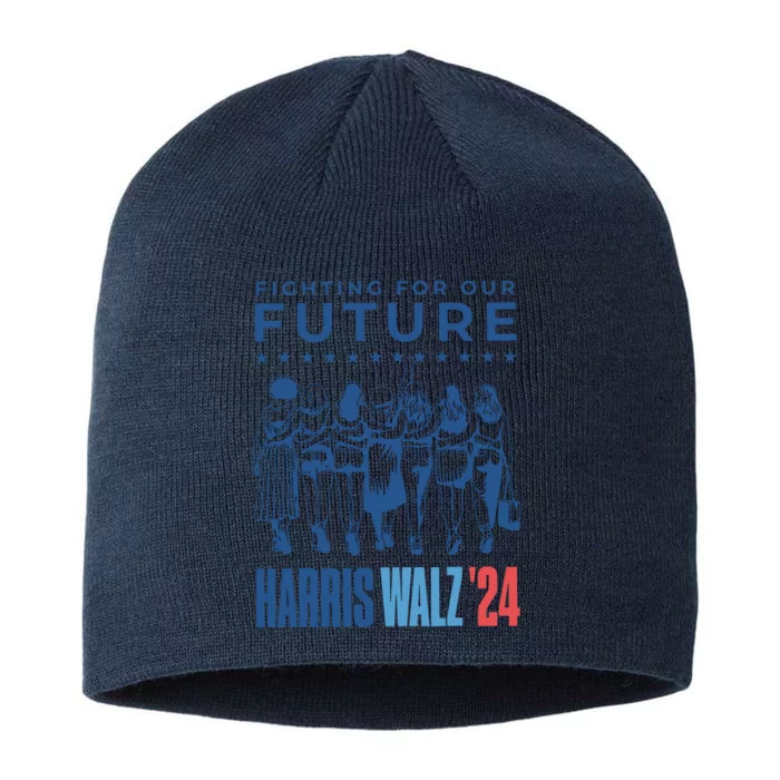 Harris Walz Waltz 2024 Harris Walz Future Button Election 8 1/2in Sustainable Knit Beanie