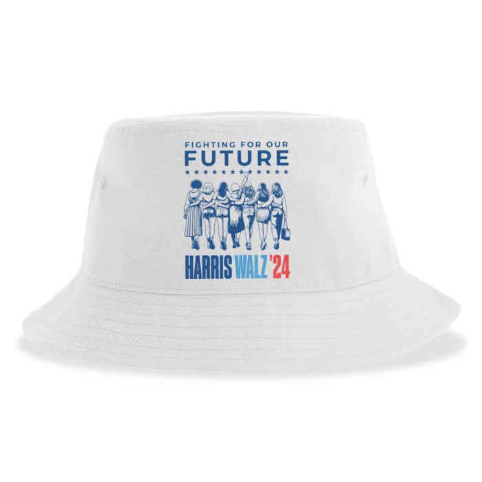 Harris Walz Waltz 2024 Harris Walz Future Button Election Sustainable Bucket Hat