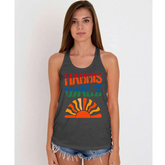 Harris Walz Willie 2024 Women's Knotted Racerback Tank