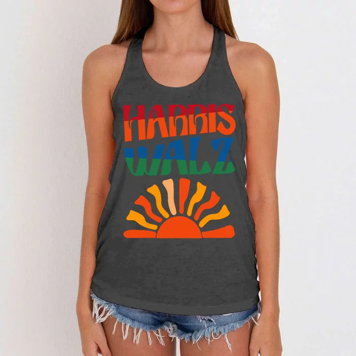 Harris Walz Willie 2024 Women's Knotted Racerback Tank