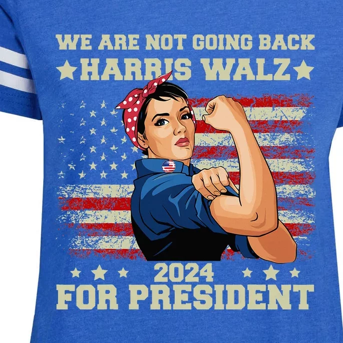 Harris Walz Waltz 2024 We Are Not Going Back Enza Ladies Jersey Football T-Shirt