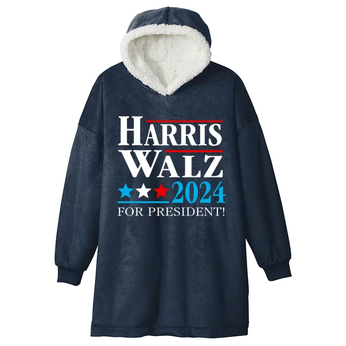 Harris Walz Waltz 2024 Vice President Vp Harris Tim Waltz Gift Hooded Wearable Blanket