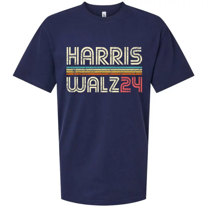 Harris Waltz Walz 24 Vintage Retro Stripes Funny 2024 Sueded Cloud Jersey T-Shirt