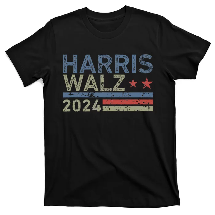 Harris Walz Waltz 2024 Retro Vintage Distressed Design T-Shirt