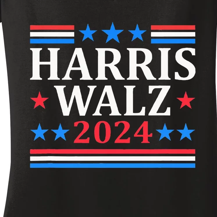 Harris Walz Waltz 2024 Women's V-Neck T-Shirt