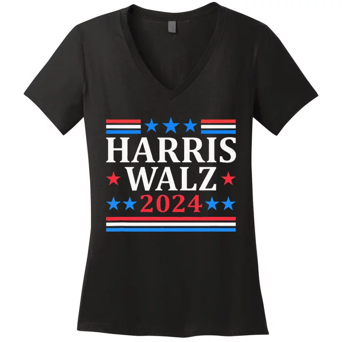 Harris Walz Waltz 2024 Women's V-Neck T-Shirt