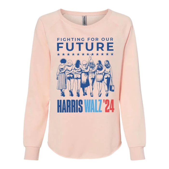 Harris Walz Waltz 2024 Harris Walz Future Button Election Womens California Wash Sweatshirt