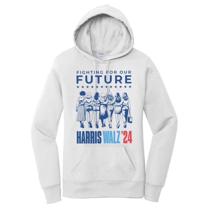 Harris Walz Waltz 2024 Harris Walz Future Button Election Women's Pullover Hoodie