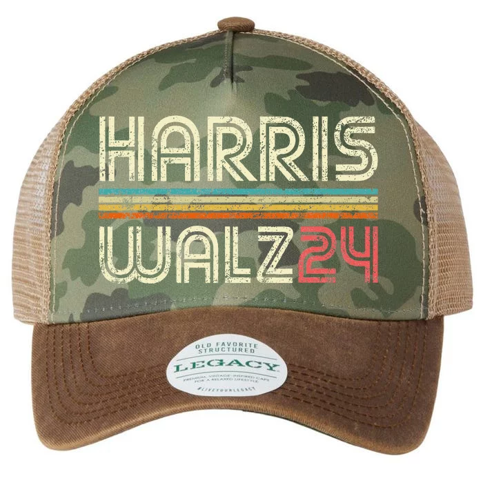 Harris Waltz Walz 24 Vintage Retro Stripes Fun 2024 Legacy Tie Dye Trucker Hat