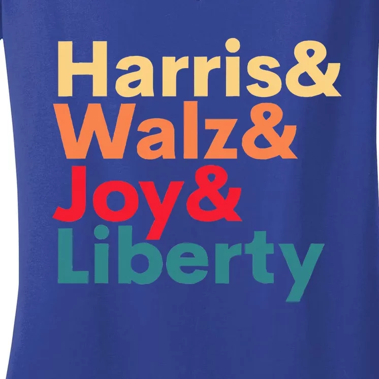 Harris Walz Waltz 2024 Harris Walz Joy Liberty Women's V-Neck T-Shirt