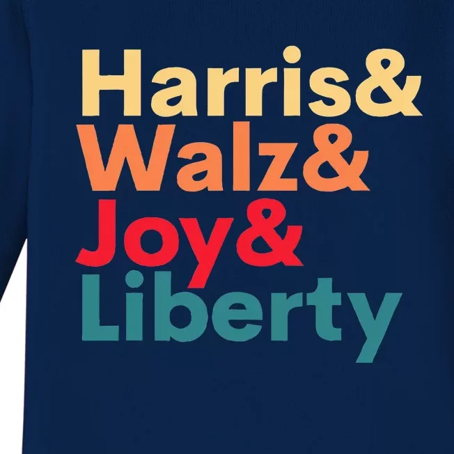 Harris Walz Waltz 2024 Harris Walz Joy Liberty Baby Long Sleeve Bodysuit