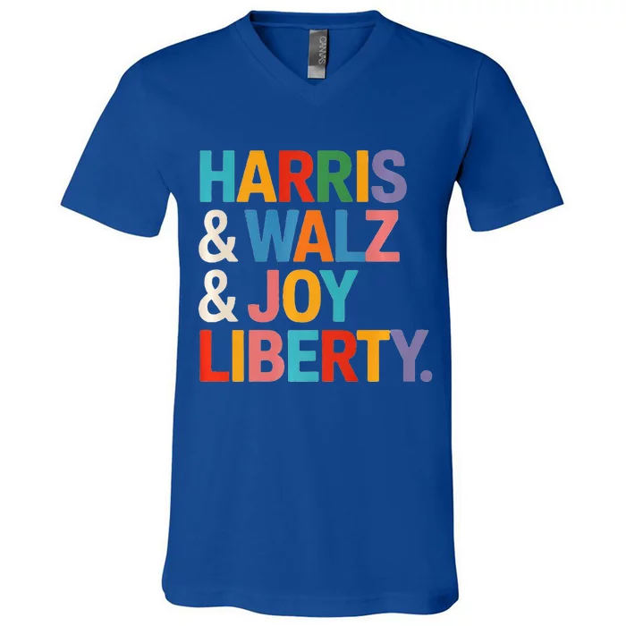 Harris Walz Waltz 2024 Harris Walz Joy Liberty V-Neck T-Shirt