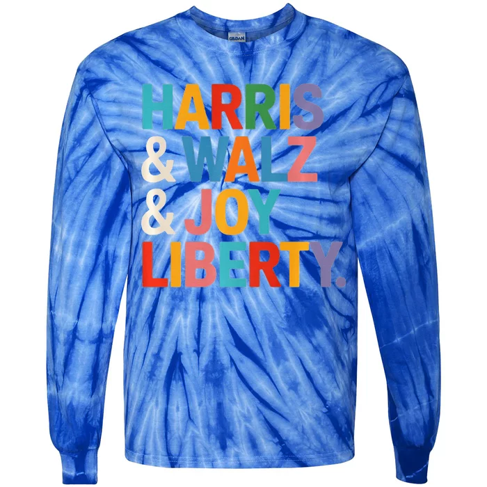 Harris Walz Waltz 2024 Harris Walz Joy Liberty Tie-Dye Long Sleeve Shirt