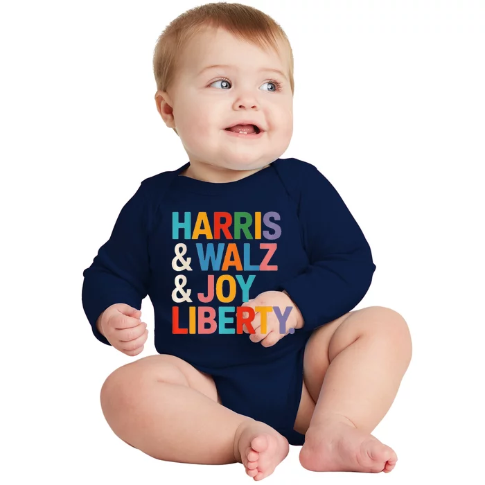 Harris Walz Waltz 2024 Harris Walz Joy Liberty Baby Long Sleeve Bodysuit