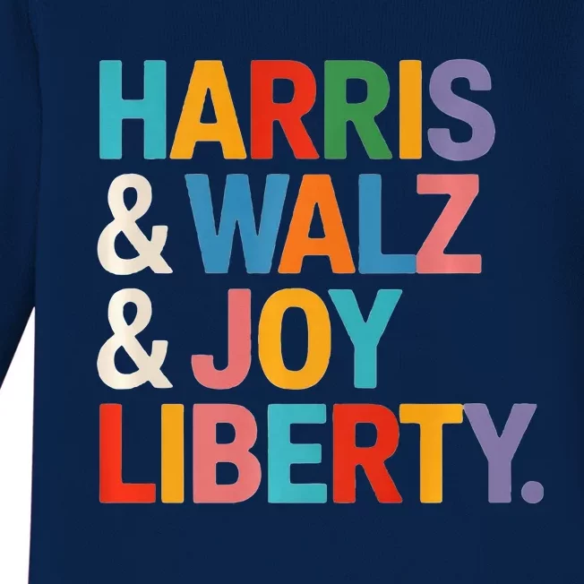 Harris Walz Waltz 2024 Harris Walz Joy Liberty Baby Long Sleeve Bodysuit