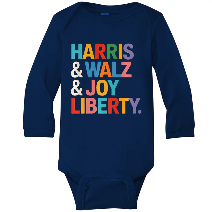 Harris Walz Waltz 2024 Harris Walz Joy Liberty Baby Long Sleeve Bodysuit