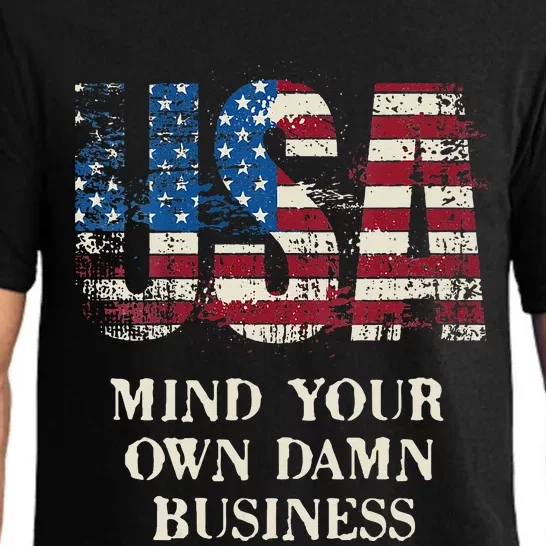 Harris Walz Waltz 2024 Mind Your Own Damn Business Us Flag Pajama Set