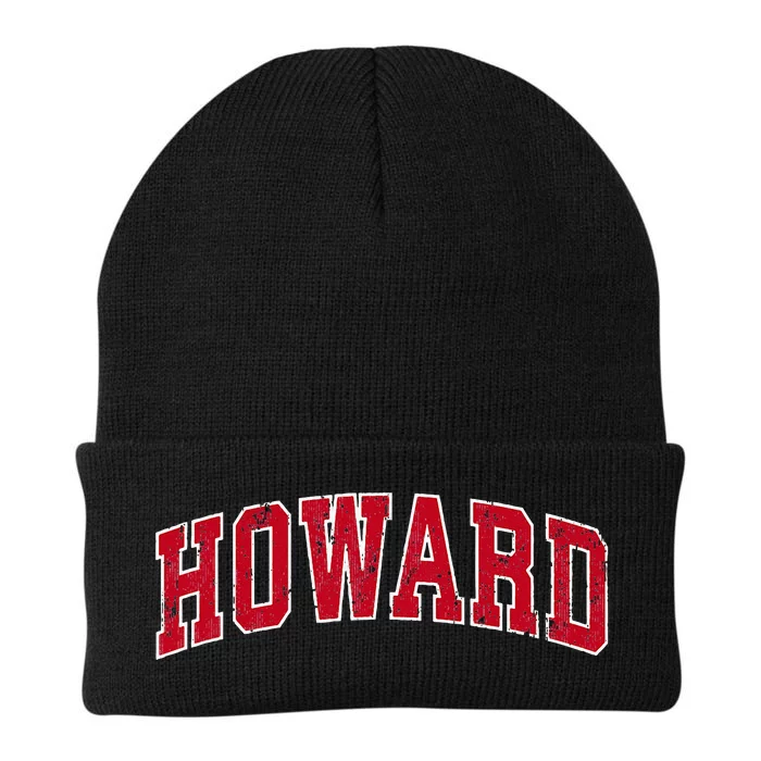 Howard Wisconsin WI Vintage Sports Design Red Design Knit Cap Winter Beanie