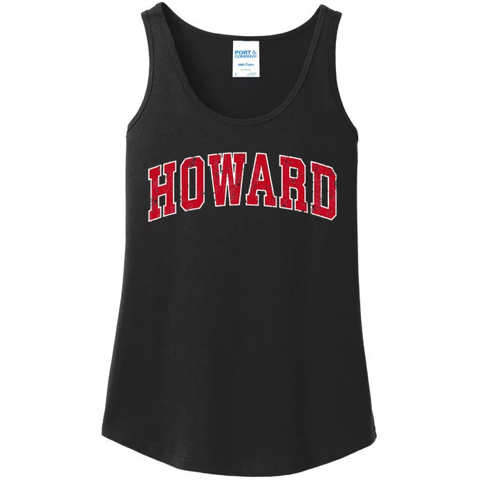 Howard Wisconsin WI Vintage Sports Design Red Design Ladies Essential Tank